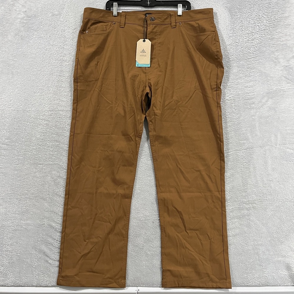 Prana Brion II Pants Men's 42x30 Sepia Slim Fit Lightweight Comfort Waistband